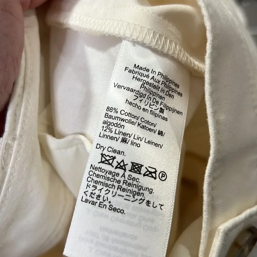 J. Crew Full-length wide-leg trouser in cotton blend Ivory NWT size 2
